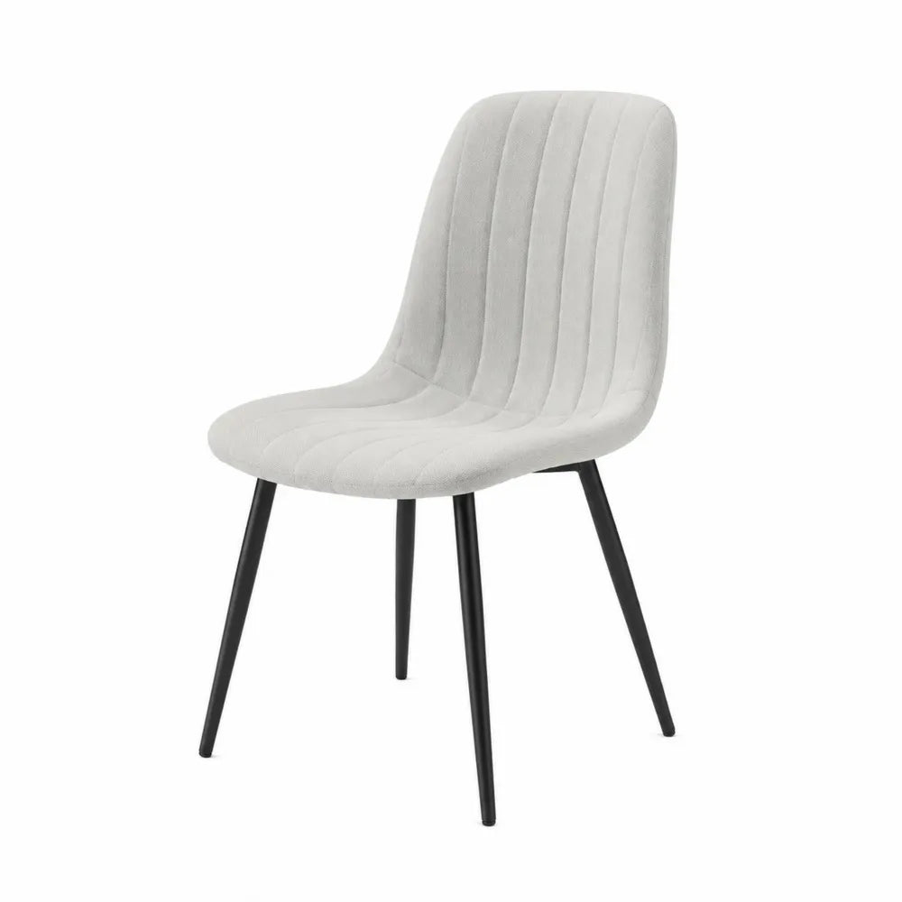 Sedia in Tessuto con Gambe in Metallo Grigio