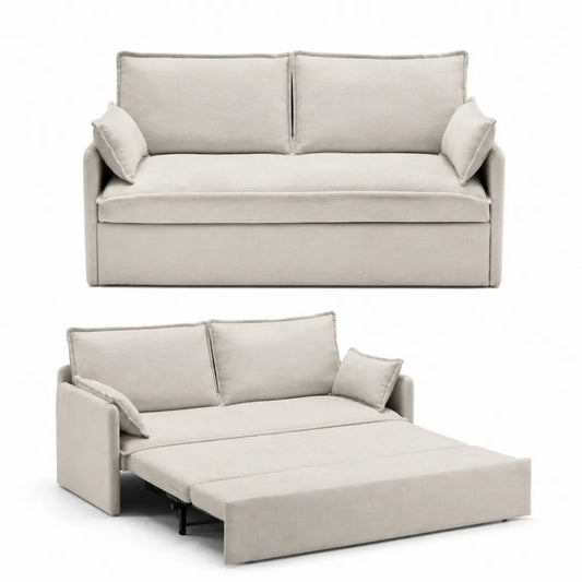 Divano Letto in Tessuto Poliestere Beige